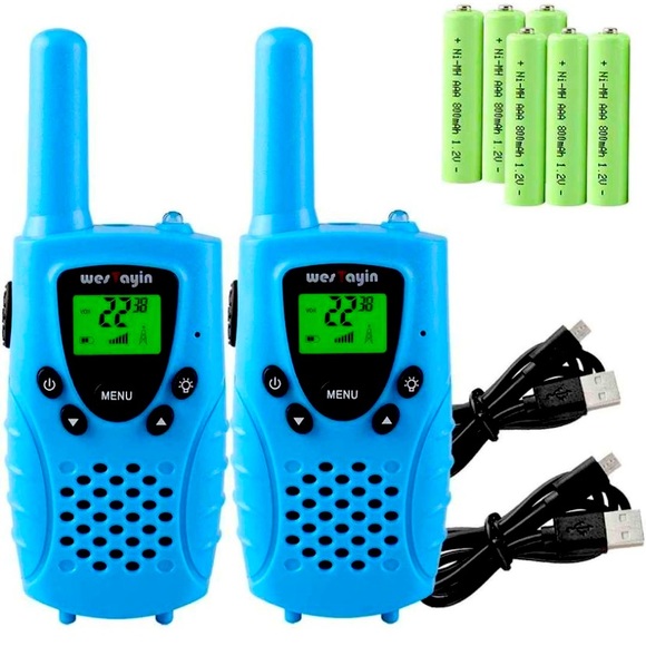 Kids Walkie Talkies Rechargeable, 4 Mile Range Flashlight Batteries Included - Picture 1 of 6